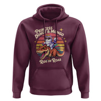Princess Donut and Mongo Ride or Roar Hoodie Funny Cat Riding Dinosaur Retro Sunset