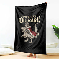 This Is an Outrage Royal Cat Throw Blanket Funny Princess Cat Riding Dragon Fantasy
