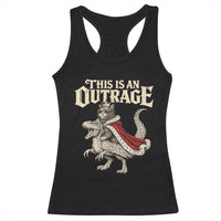 This Is an Outrage Royal Cat Racerback Tank Top Funny Princess Cat Riding Dragon Fantasy