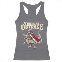 This Is an Outrage Royal Cat Racerback Tank Top Funny Princess Cat Riding Dragon Fantasy