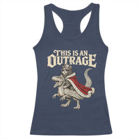 This Is an Outrage Royal Cat Racerback Tank Top Funny Princess Cat Riding Dragon Fantasy
