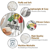 Funny Low Cortisol Stress Meter Throw Blanket Low Medium High Anxiety Humor