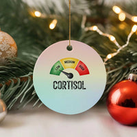 Funny Low Cortisol Stress Meter Ceramic Ornament Low Medium High Anxiety Humor