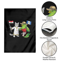 Egypt and Guatemala Friendship Heritage Pride Garden Flag Cute Cat and Quetzal Holding Flag