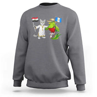 Egypt and Guatemala Friendship Heritage Pride Sweatshirt Cute Cat and Quetzal Holding Flag