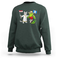 Egypt and Guatemala Friendship Heritage Pride Sweatshirt Cute Cat and Quetzal Holding Flag