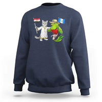 Egypt and Guatemala Friendship Heritage Pride Sweatshirt Cute Cat and Quetzal Holding Flag