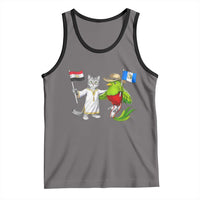 Egypt and Guatemala Friendship Heritage Pride Tank Top Cute Cat and Quetzal Holding Flag