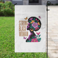 Strong Black Woman Floral Afro Garden Flag Empowering Black Queen Pride Celebrating Melanin and Strength