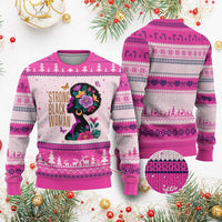 Strong Black Woman Floral Afro Ugly Christmas Sweater Empowering Black Queen Pride Celebrating Melanin and Strength