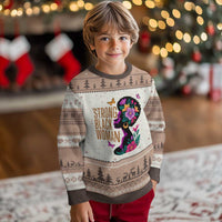 Strong Black Woman Floral Afro Ugly Christmas Sweater Empowering Black Queen Pride Celebrating Melanin and Strength