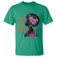 Strong Black Woman Floral Afro T Shirt Empowering Black Queen Pride Celebrating Melanin and Strength