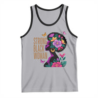 Strong Black Woman Floral Afro Tank Top Empowering Black Queen Pride Celebrating Melanin and Strength