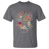 Trust in the Lord Proverbs 3:5 Floral Christian T Shirt Inspirational Bible Verse