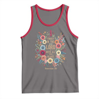 Trust in the Lord Proverbs 3:5 Floral Christian Tank Top Inspirational Bible Verse