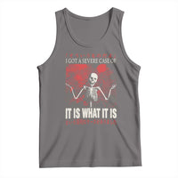 Dark Japanese Aesthetic Skeleton Meme Graphic Tank Top I Got a Severe Case of It Is What It Is