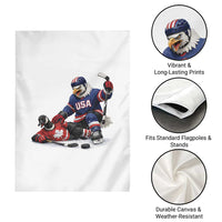USA Eagle Vs Canada Loon Rivalry Graphic Garden Flag Funny Sports Fan Ice Hockey Game Day Supporter