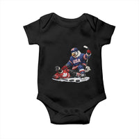 USA Eagle Vs Canada Loon Rivalry Graphic Baby Onesie Funny Sports Fan Ice Hockey Game Day Supporter