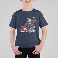 USA Eagle Vs Canada Loon Rivalry Graphic T Shirt For Kid Funny Sports Fan Ice Hockey Game Day Supporter