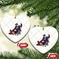 USA Eagle Vs Canada Loon Rivalry Graphic Ceramic Ornament Funny Sports Fan Ice Hockey Game Day Supporter