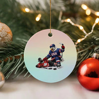 USA Eagle Vs Canada Loon Rivalry Graphic Ceramic Ornament Funny Sports Fan Ice Hockey Game Day Supporter