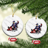 USA Eagle Vs Canada Loon Rivalry Graphic Ceramic Ornament Funny Sports Fan Ice Hockey Game Day Supporter
