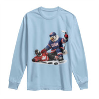 USA Eagle Vs Canada Loon Rivalry Graphic Long Sleeve Shirt Funny Sports Fan Ice Hockey Game Day Supporter