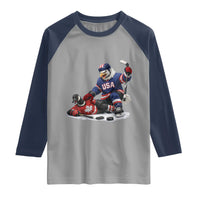 USA Eagle Vs Canada Loon Rivalry Graphic Raglan Shirt Funny Sports Fan Ice Hockey Game Day Supporter