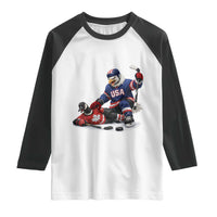 USA Eagle Vs Canada Loon Rivalry Graphic Raglan Shirt Funny Sports Fan Ice Hockey Game Day Supporter