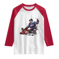 USA Eagle Vs Canada Loon Rivalry Graphic Raglan Shirt Funny Sports Fan Ice Hockey Game Day Supporter