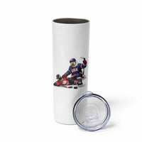 USA Eagle Vs Canada Loon Rivalry Graphic Skinny Tumbler Funny Sports Fan Ice Hockey Game Day Supporter