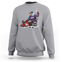 USA Eagle Vs Canada Loon Rivalry Graphic Sweatshirt Funny Sports Fan Ice Hockey Game Day Supporter