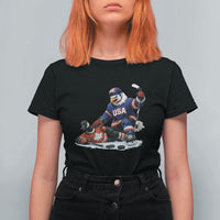USA Eagle Vs Canada Loon Rivalry Graphic T Shirt For Women Funny Sports Fan Ice Hockey Game Day Supporter