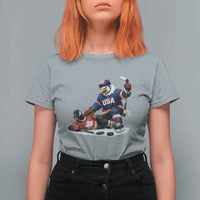 USA Eagle Vs Canada Loon Rivalry Graphic T Shirt For Women Funny Sports Fan Ice Hockey Game Day Supporter