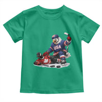 USA Eagle Vs Canada Loon Rivalry Graphic Toddler T Shirt Funny Sports Fan Ice Hockey Game Day Supporter
