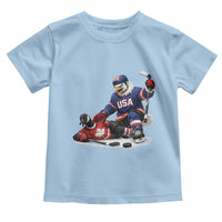 USA Eagle Vs Canada Loon Rivalry Graphic Toddler T Shirt Funny Sports Fan Ice Hockey Game Day Supporter
