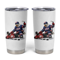 USA Eagle Vs Canada Loon Rivalry Graphic Tumbler Cup Funny Sports Fan Ice Hockey Game Day Supporter