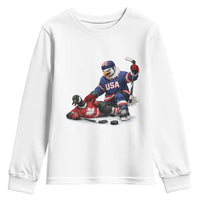 USA Eagle Vs Canada Loon Rivalry Graphic Youth Sweatshirt Funny Sports Fan Ice Hockey Game Day Supporter