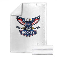 Screaming American Eagle Hockey Pride Graphic Throw Blanket Proud USA Ice Sticks Sports Fan