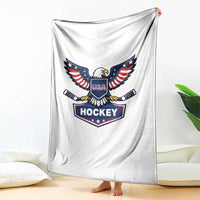 Screaming American Eagle Hockey Pride Graphic Throw Blanket Proud USA Ice Sticks Sports Fan