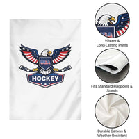 Screaming American Eagle Hockey Pride Graphic Garden Flag Proud USA Ice Sticks Sports Fan