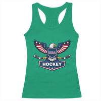 Screaming American Eagle Hockey Pride Graphic Racerback Tank Top Proud USA Ice Sticks Sports Fan