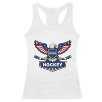 Screaming American Eagle Hockey Pride Graphic Racerback Tank Top Proud USA Ice Sticks Sports Fan