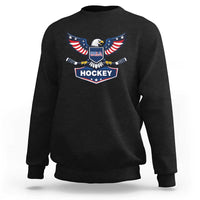 Screaming American Eagle Hockey Pride Graphic Sweatshirt Proud USA Ice Sticks Sports Fan