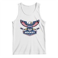 Screaming American Eagle Hockey Pride Graphic Tank Top Proud USA Ice Sticks Sports Fan