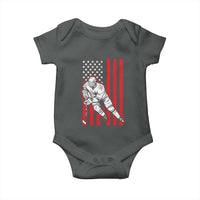 Patriotic American Flag Ice Hockey Player Baby Onesie Stars And Stripes Sports Graphic