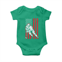 Patriotic American Flag Ice Hockey Player Baby Onesie Stars And Stripes Sports Graphic