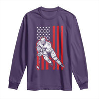 Patriotic American Flag Ice Hockey Player Long Sleeve Shirt Stars And Stripes Sports Graphic