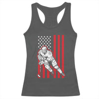 Patriotic American Flag Ice Hockey Player Racerback Tank Top Stars And Stripes Sports Graphic