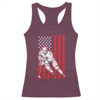 Patriotic American Flag Ice Hockey Player Racerback Tank Top Stars And Stripes Sports Graphic